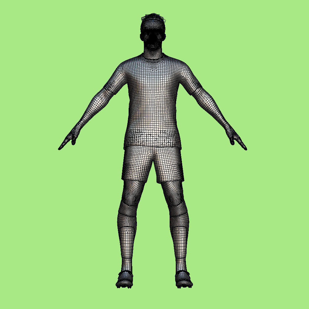 T-Pose Rigged Militao Real Madrid 23-24 3D model_4
