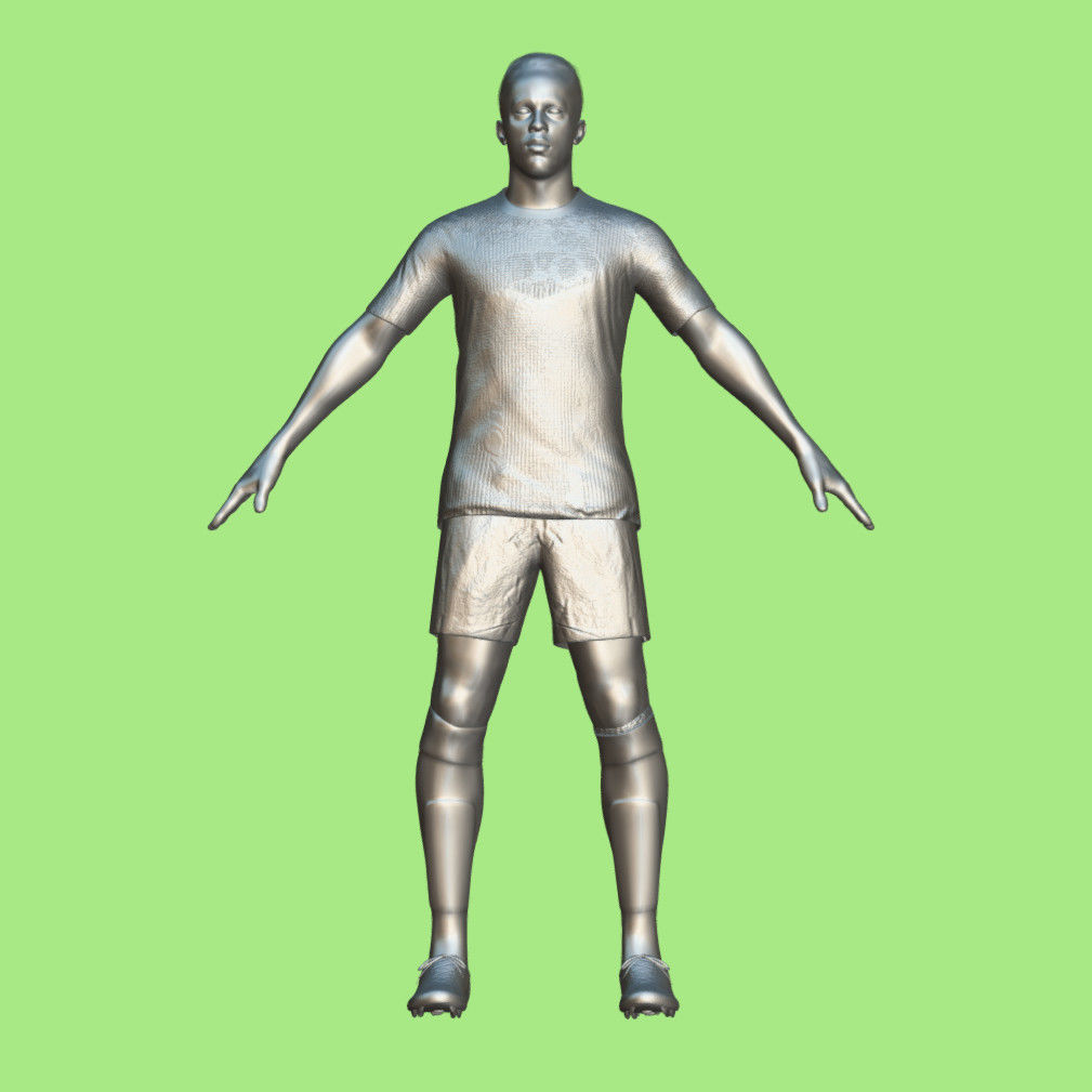 T-Pose Rigged Militao Real Madrid 23-24 3D model_3