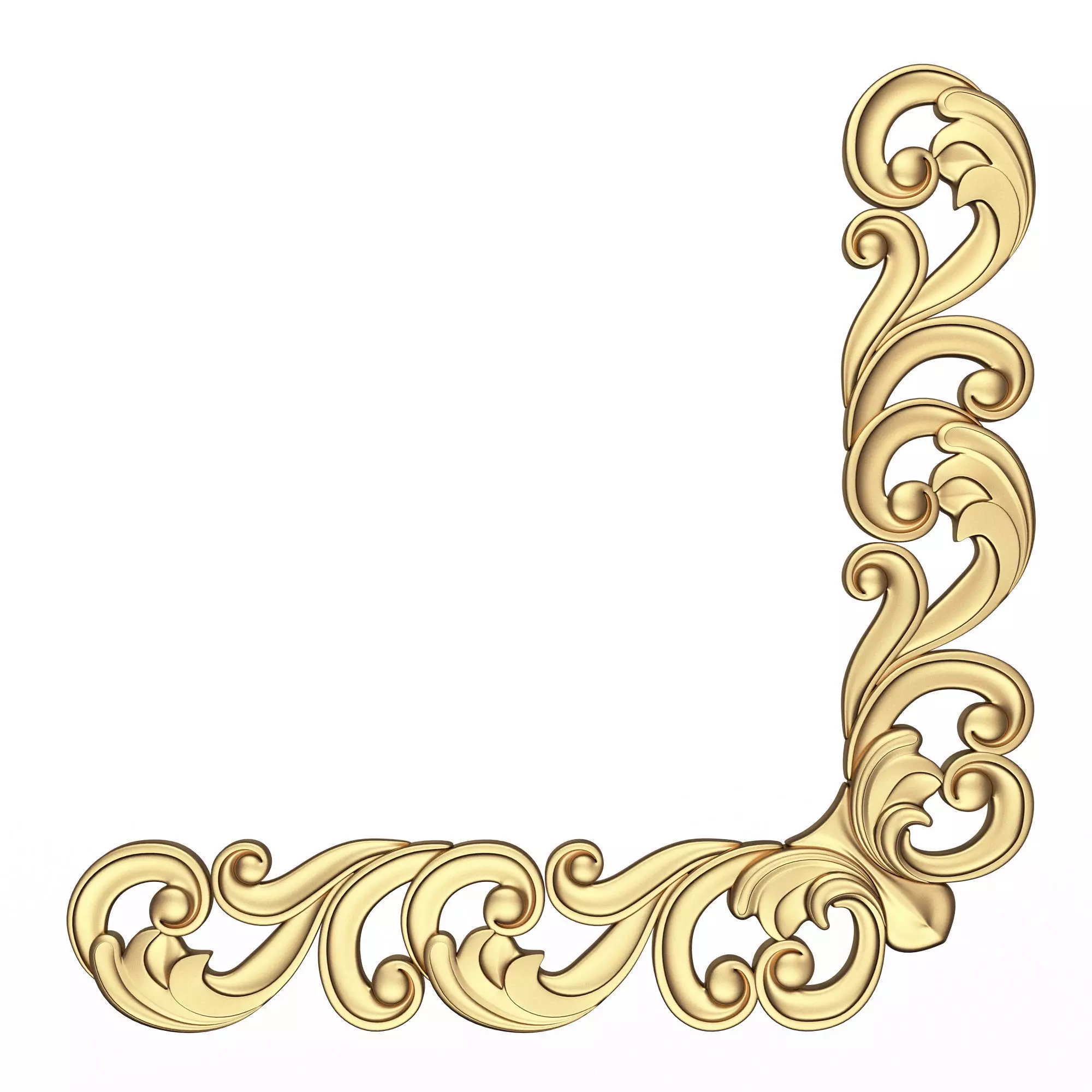 Corner Carved Plaster Molding Decoration 019 Low-poly 3D model