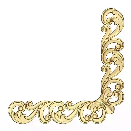 Corner Carved Plaster Molding Decoration 019 Low-poly 3D model