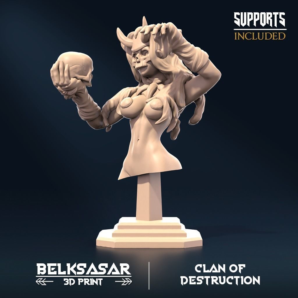 Clan of Destruction Bust Normal and Topless 3D print model_1
