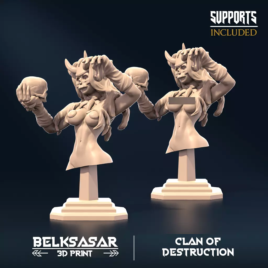 Clan of Destruction Bust Normal and Topless 3D print model_0