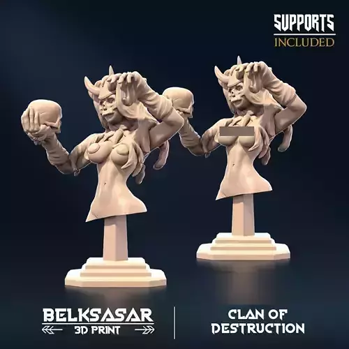 Clan of Destruction Bust Normal and Topless 3D print model