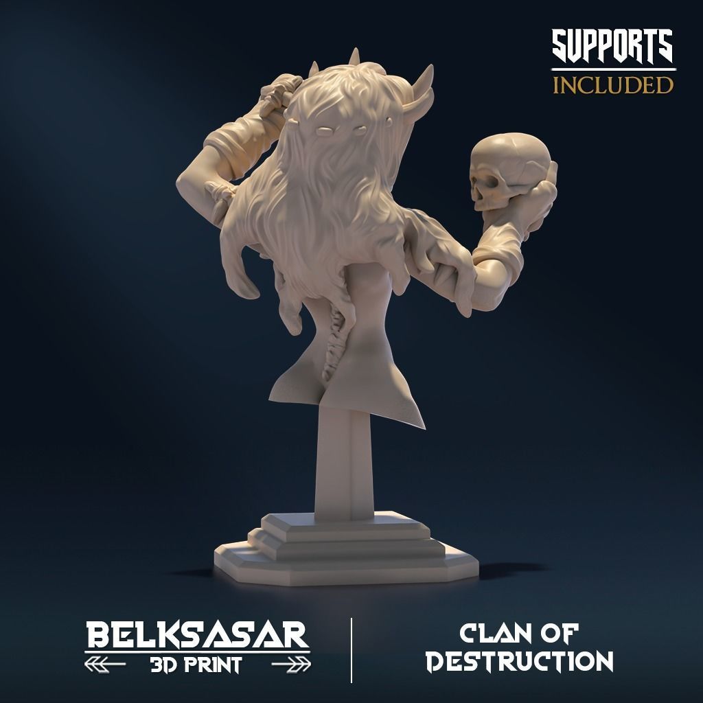 Clan of Destruction Bust Normal and Topless 3D print model_3