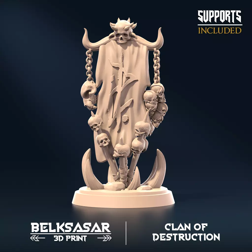 Destruccion Clan Banner 3D print model_0