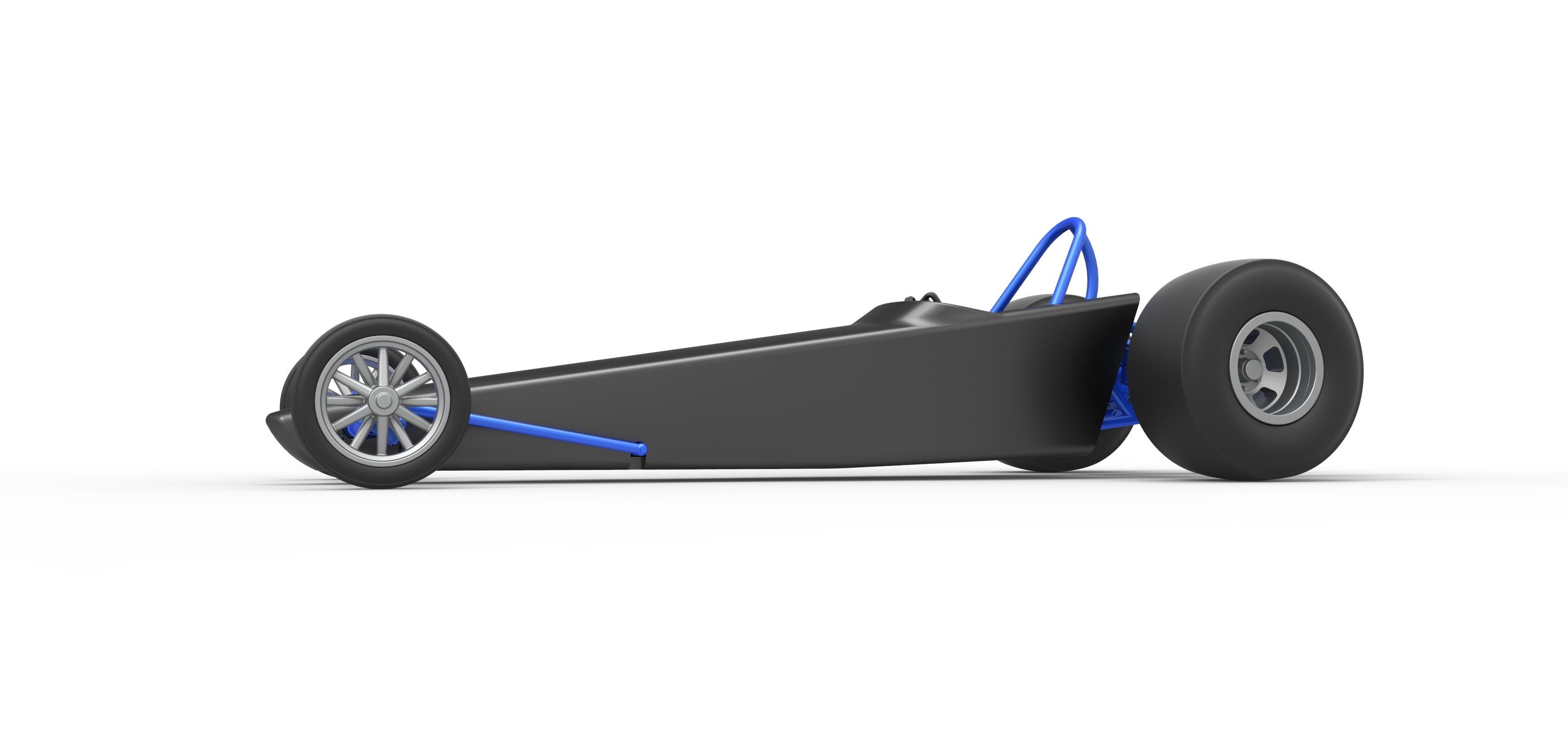 Dragster with twin Turbonique drag axle Scale 1 to 25 3D print model_2