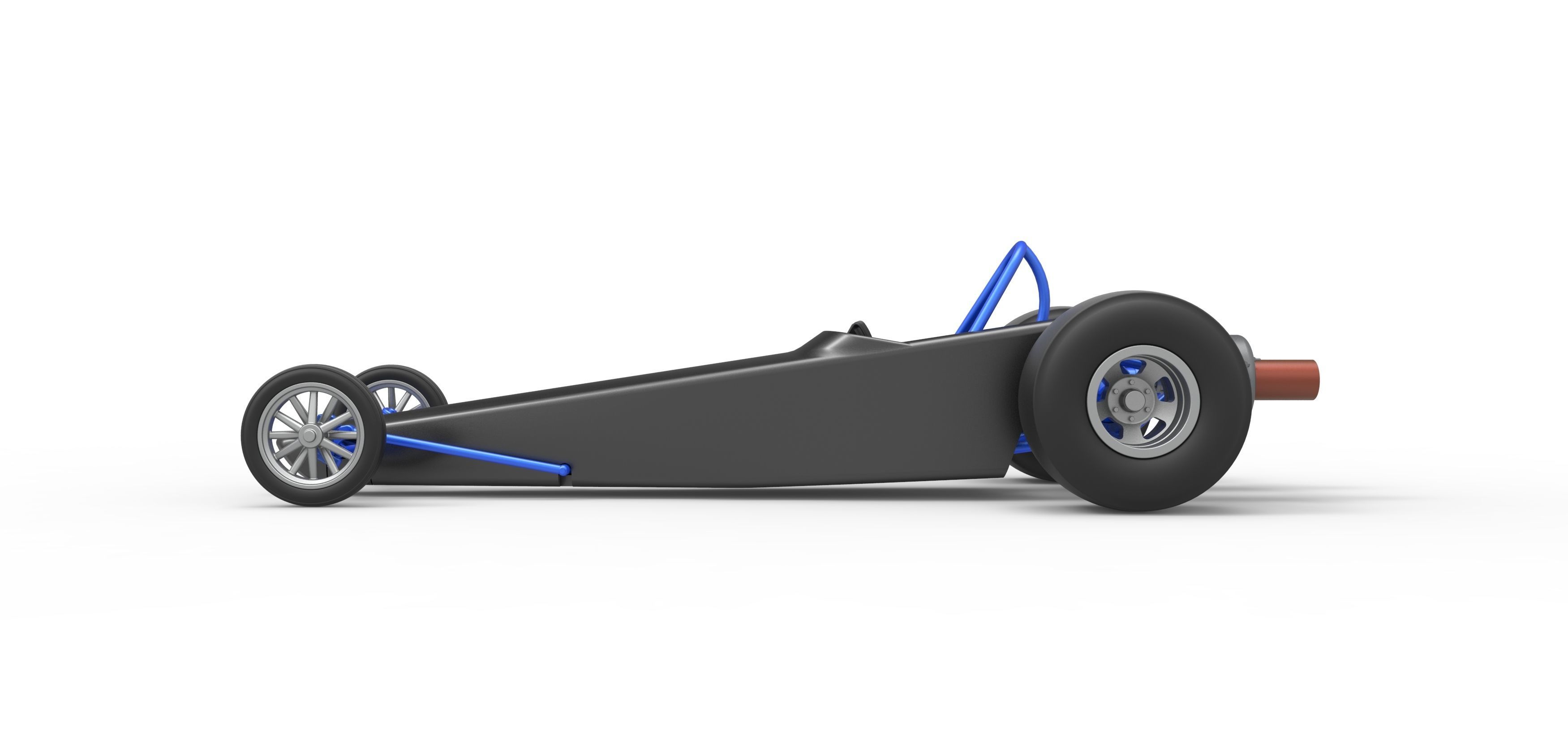 Dragster with twin Turbonique drag axle Scale 1 to 25 3D print model_9