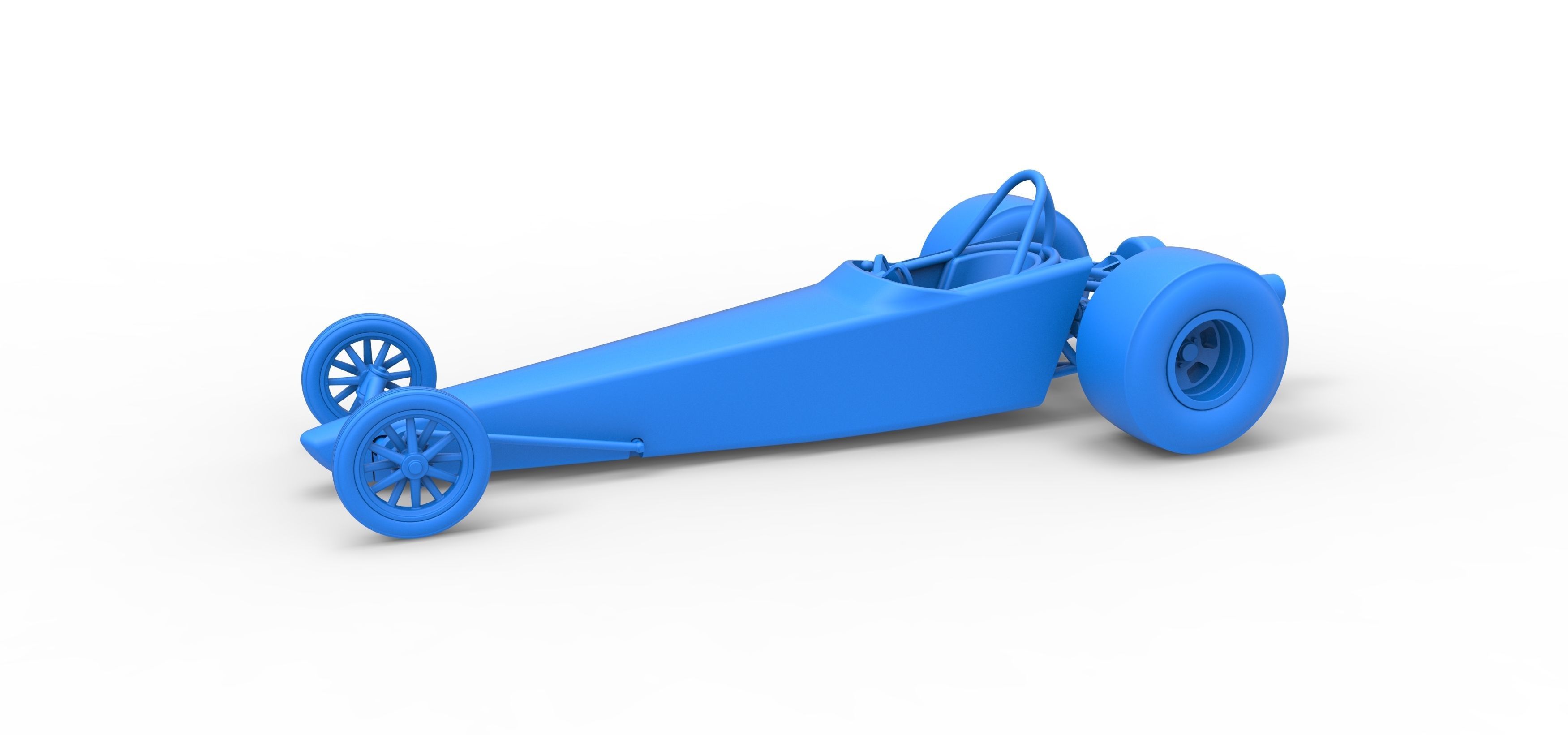 Dragster with twin Turbonique drag axle Scale 1 to 25 3D print model_18