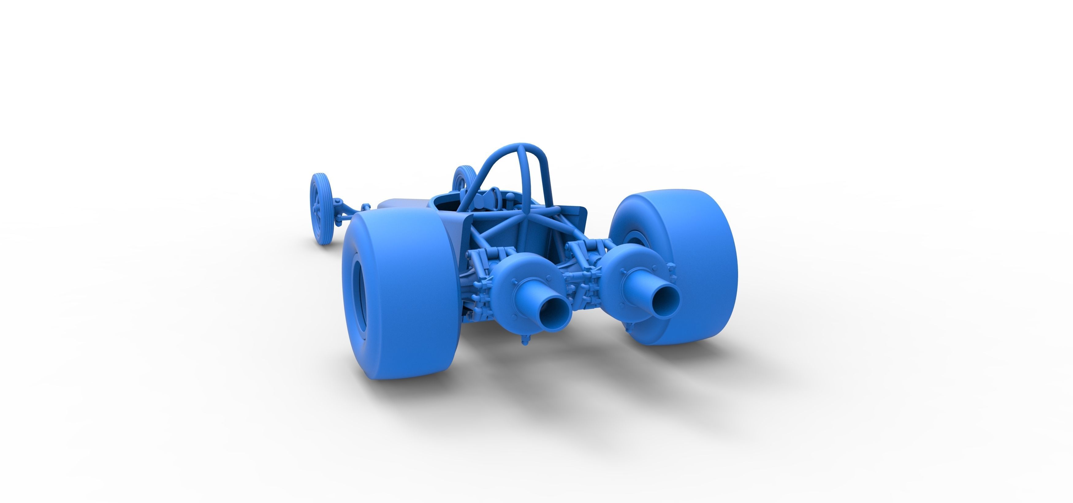 Dragster with twin Turbonique drag axle Scale 1 to 25 3D print model_31