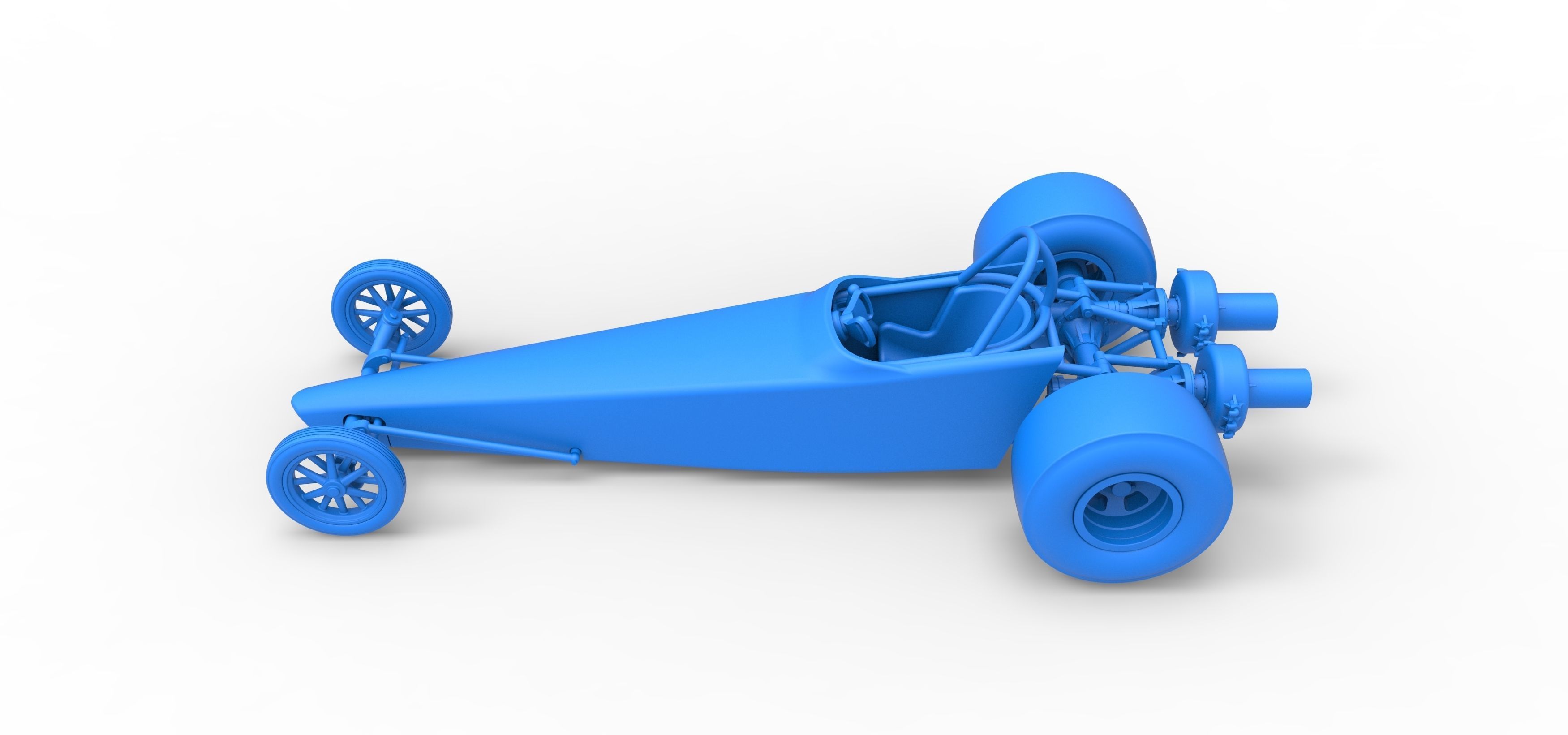 Dragster with twin Turbonique drag axle Scale 1 to 25 3D print model_27