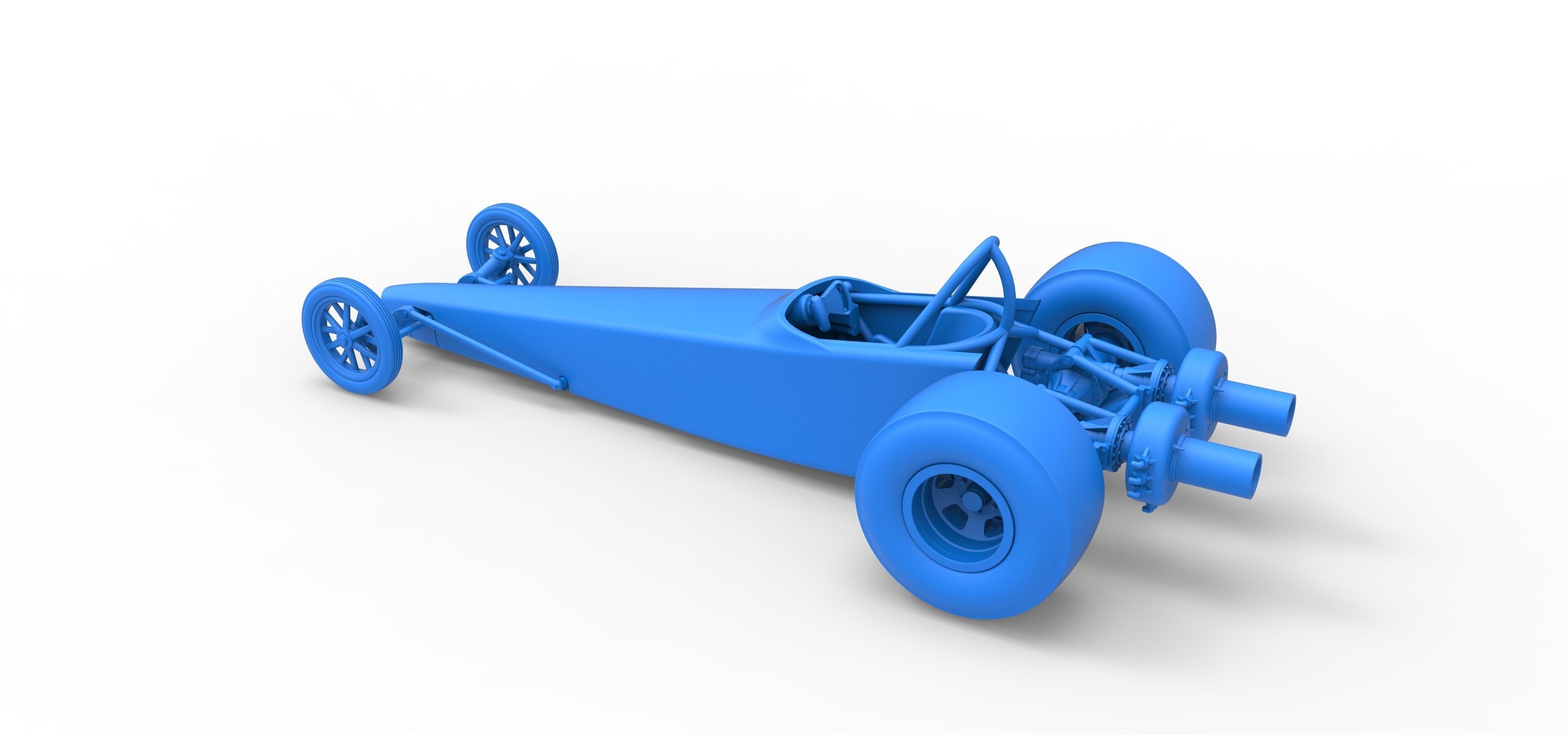 Dragster with twin Turbonique drag axle Scale 1 to 25 3D print model_29