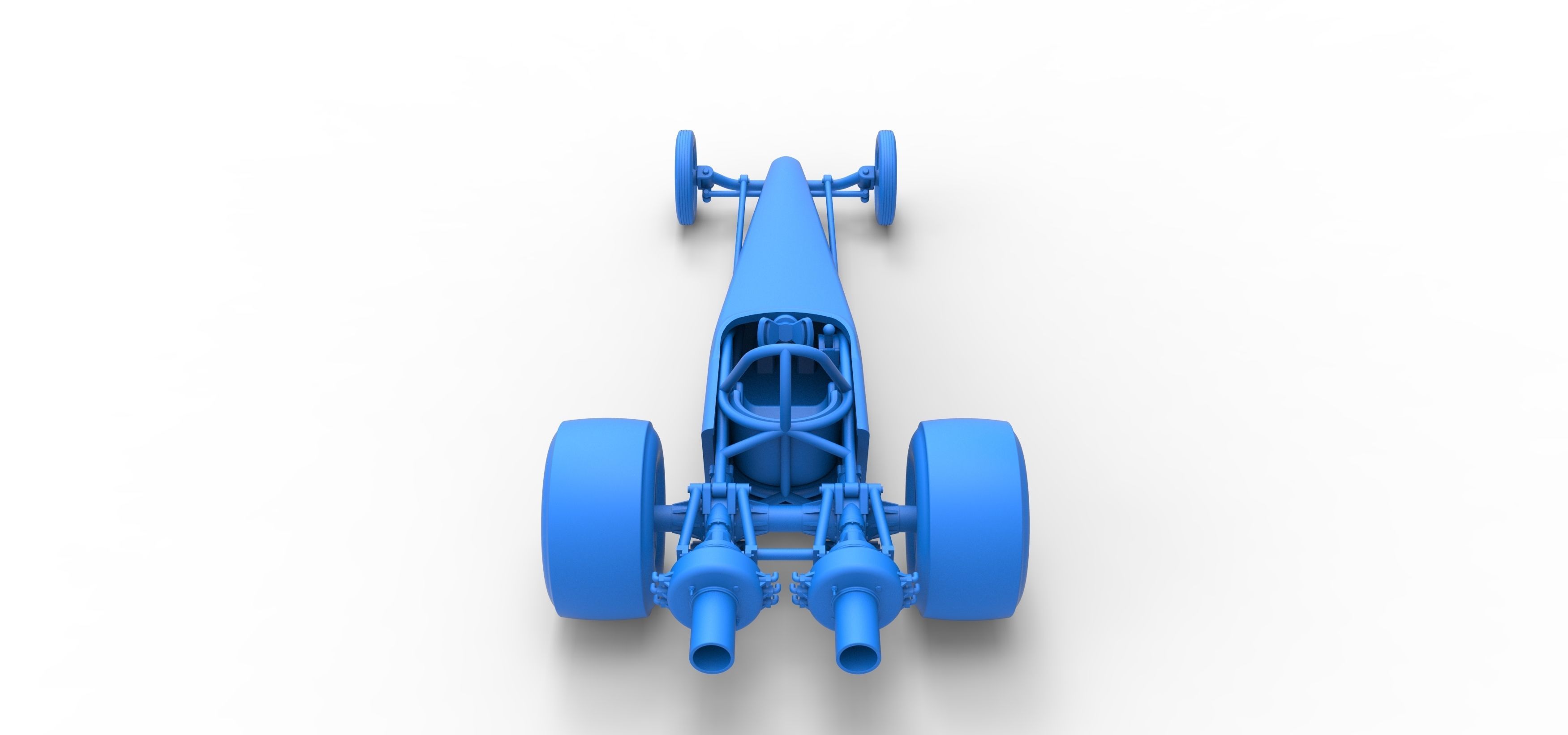 Dragster with twin Turbonique drag axle Scale 1 to 25 3D print model_34