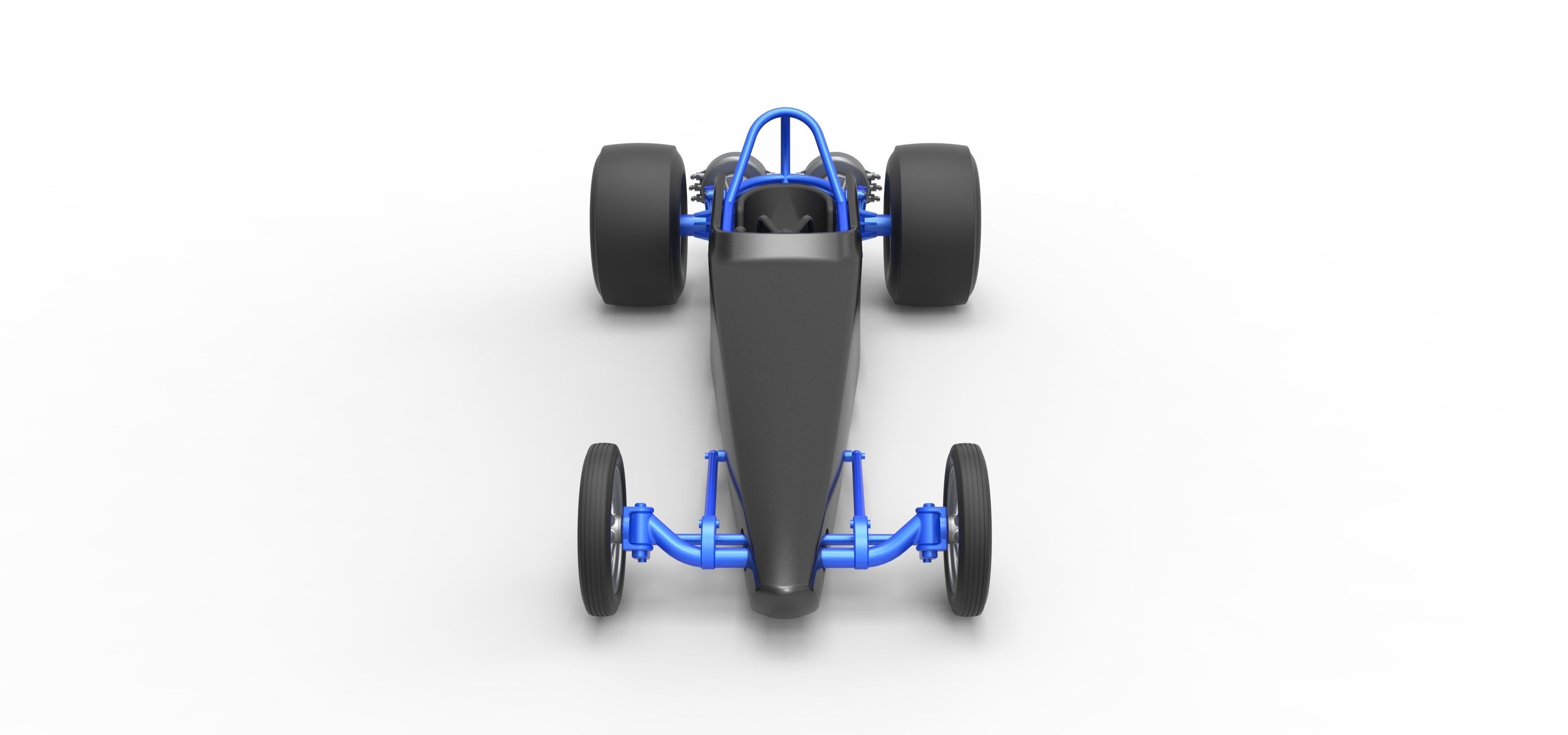 Dragster with twin Turbonique drag axle Scale 1 to 25 3D print model_8