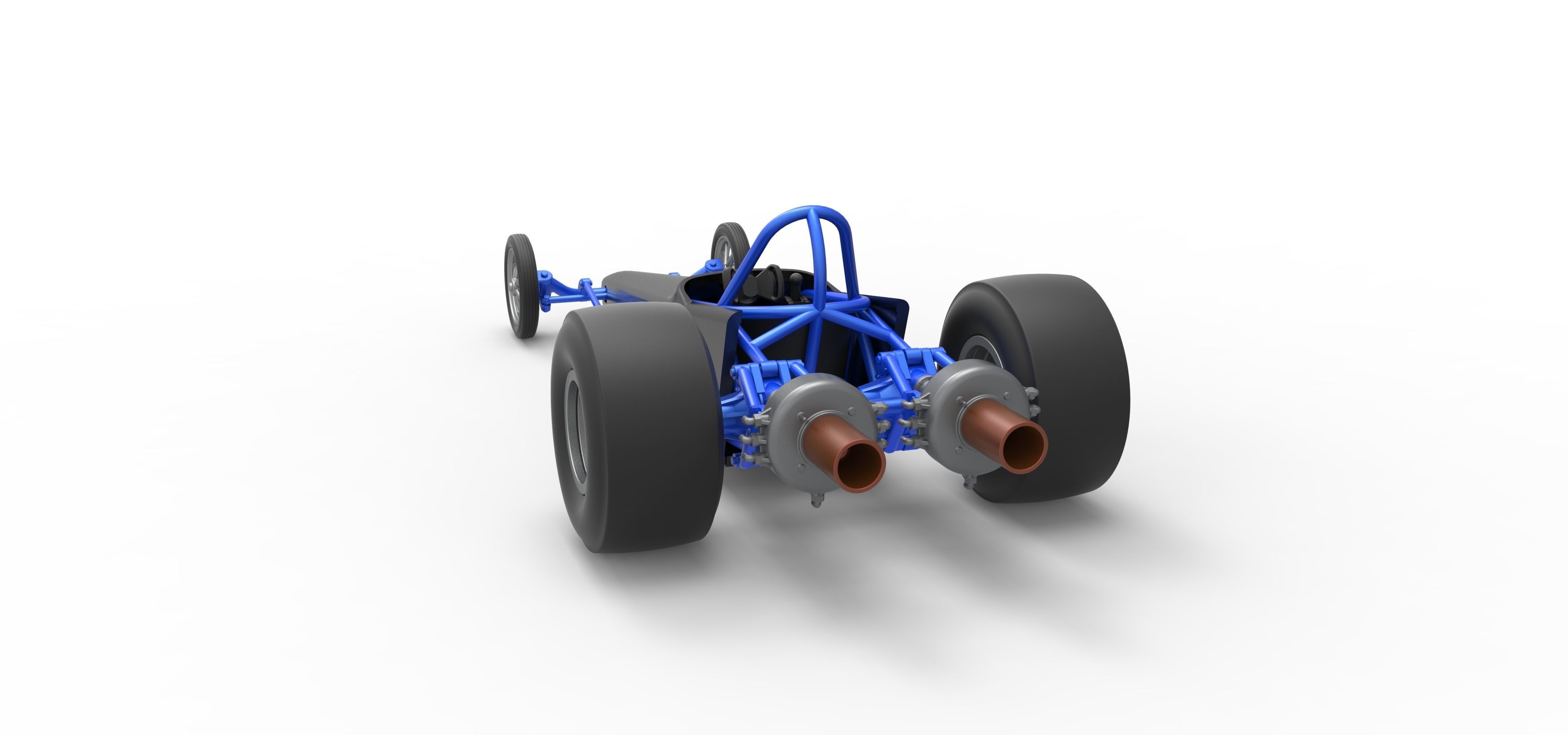 Dragster with twin Turbonique drag axle Scale 1 to 25 3D print model_14