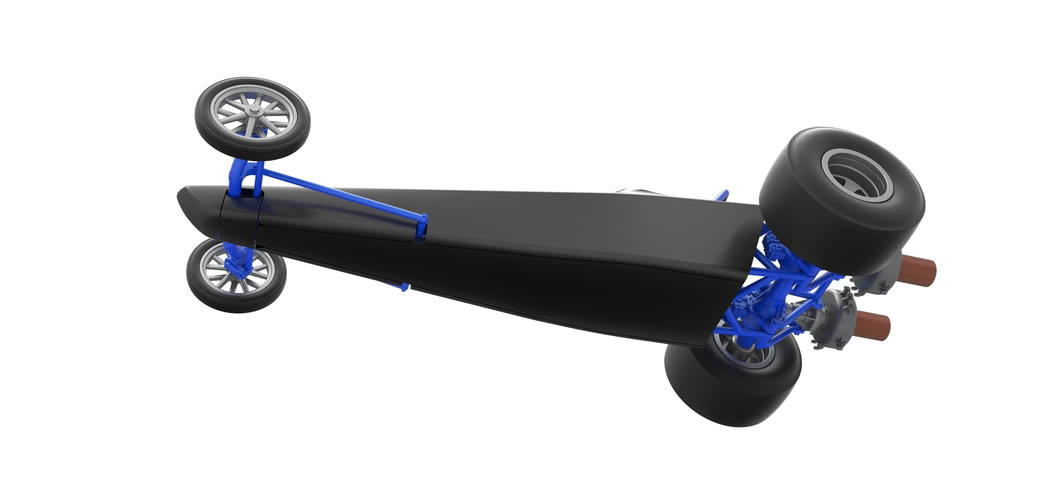 Dragster with twin Turbonique drag axle Scale 1 to 25 3D print model_3