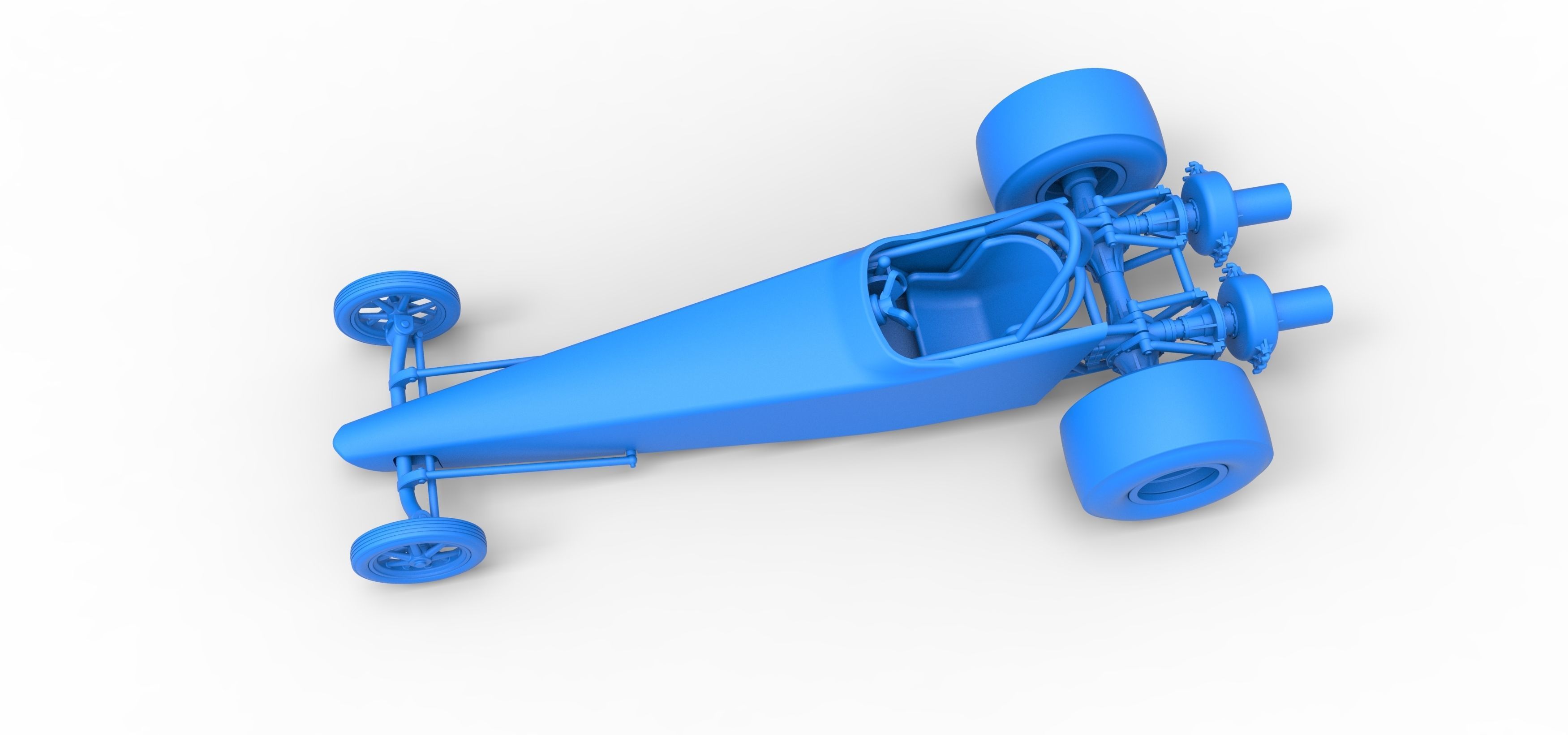 Dragster with twin Turbonique drag axle Scale 1 to 25 3D print model_21