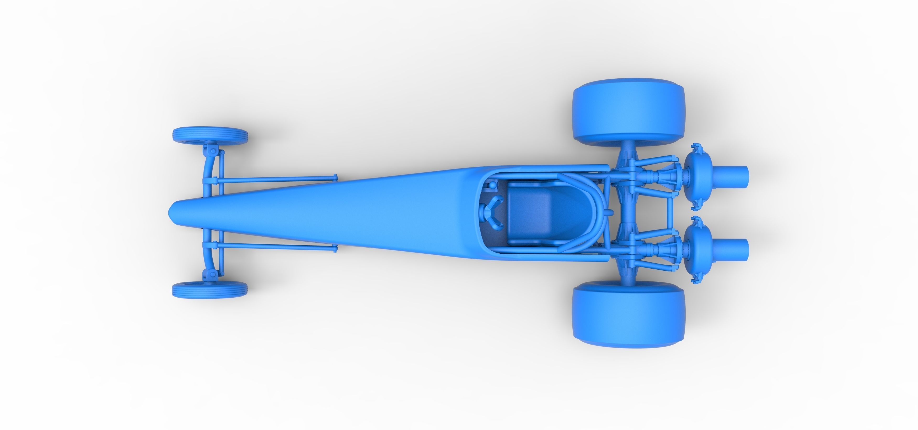 Dragster with twin Turbonique drag axle Scale 1 to 25 3D print model_28