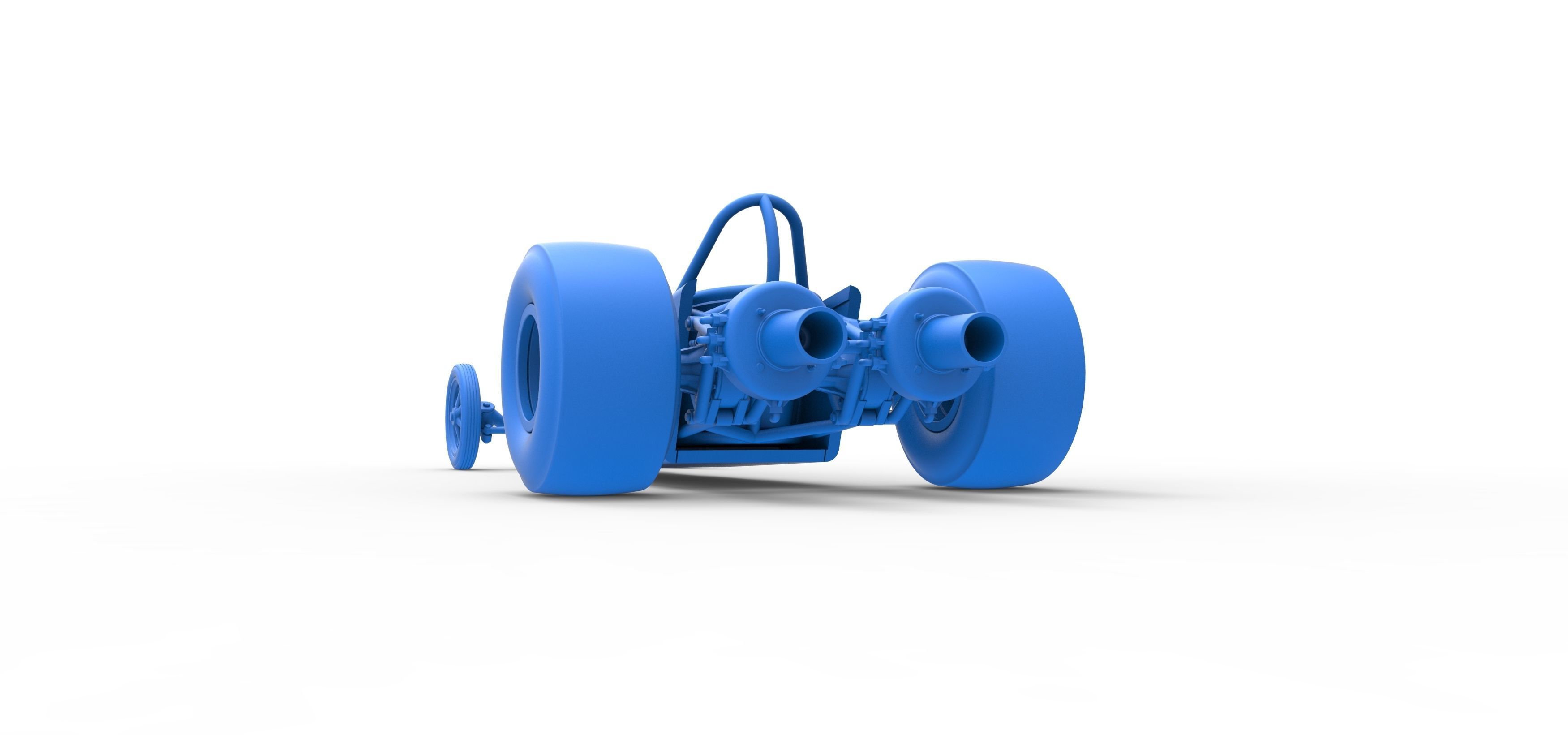 Dragster with twin Turbonique drag axle Scale 1 to 25 3D print model_32