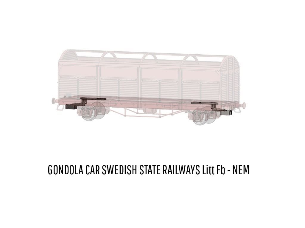 ROLLS-0028 SJ Litt Fb tall top Gondola freight car in H0-scale 3D print model_9