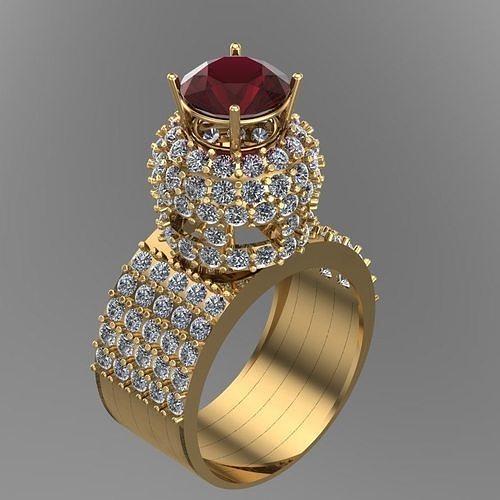 Majestic Queens Crown Ring 3D print model