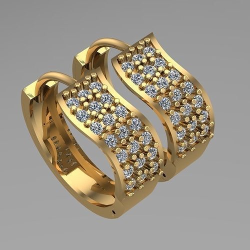 Wavy Hoop Wire Earrings 3D print model