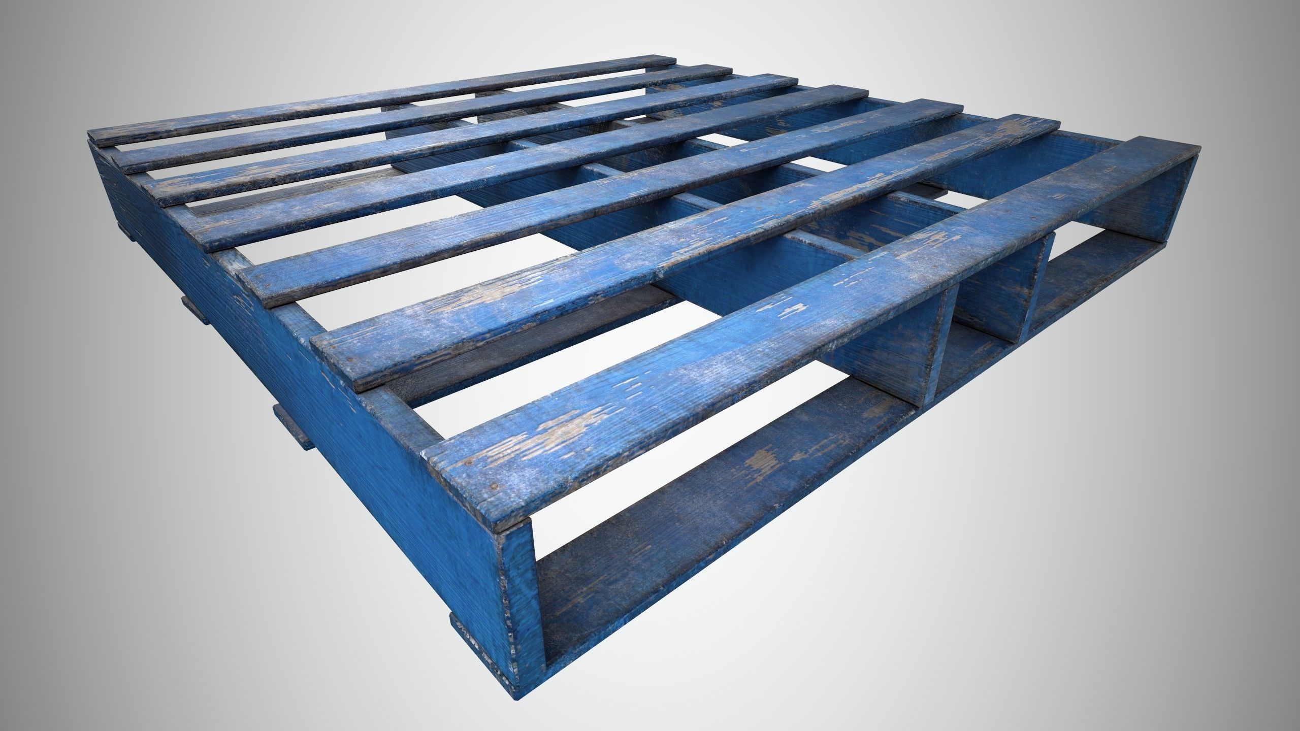 Wood Pallet Low-poly 3D model_8