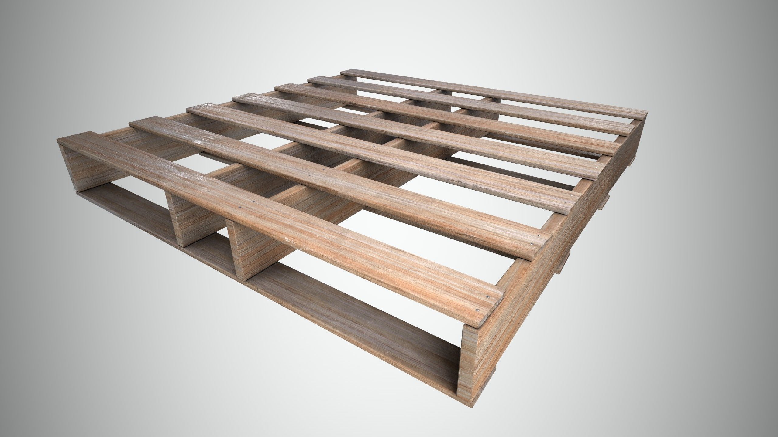 Wood Pallet Low-poly 3D model_13