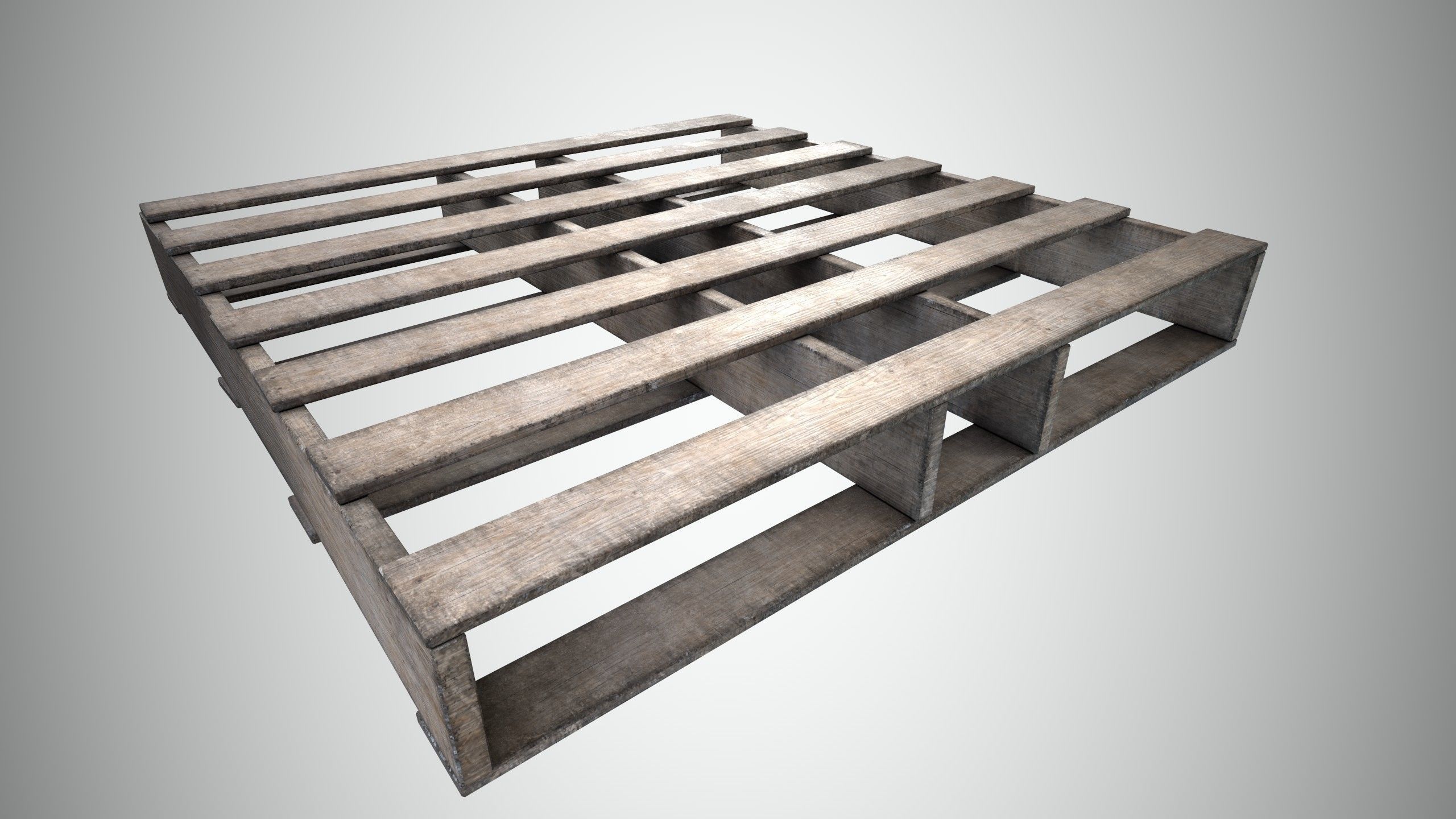 Wood Pallet Low-poly 3D model_11
