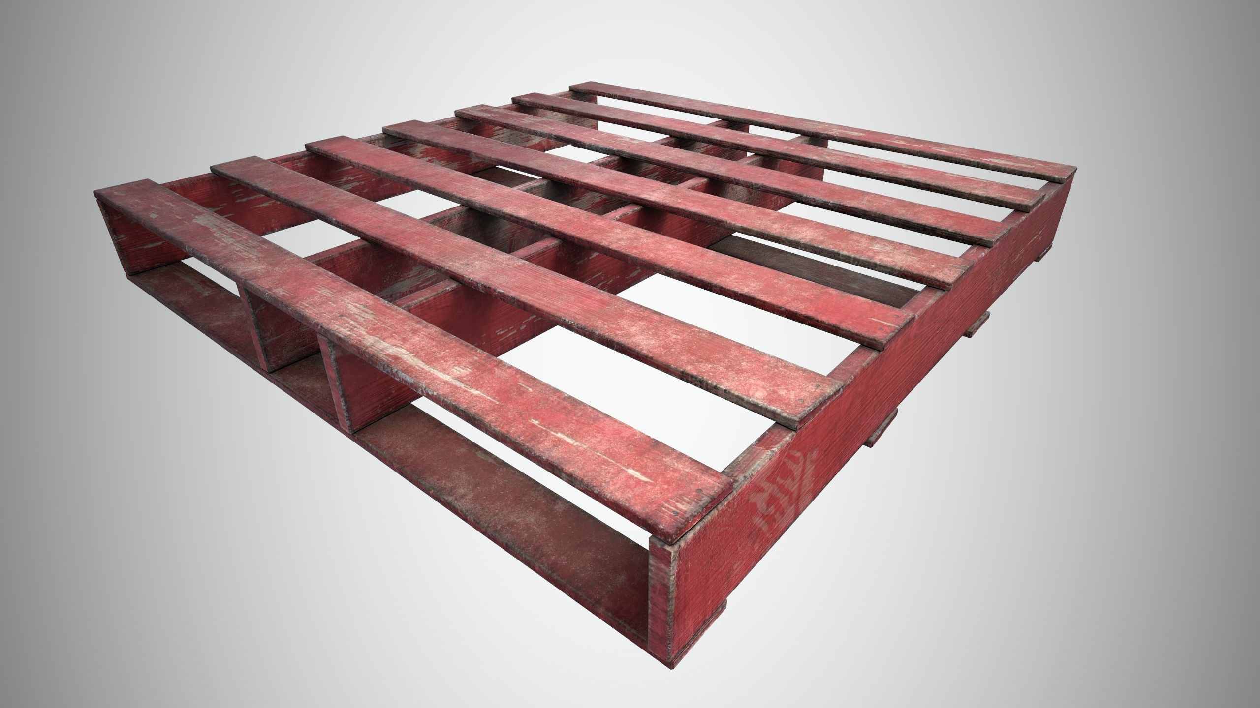 Wood Pallet Low-poly 3D model_5