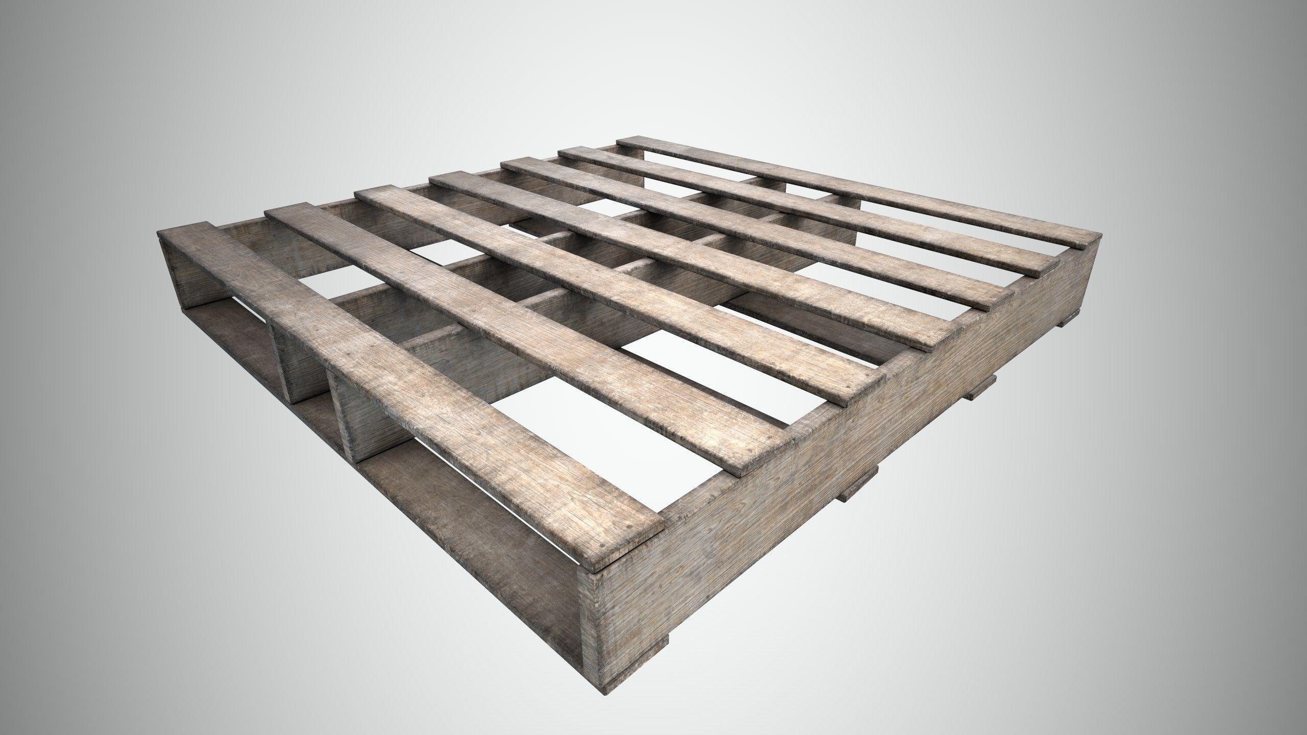 Wood Pallet Low-poly 3D model_10