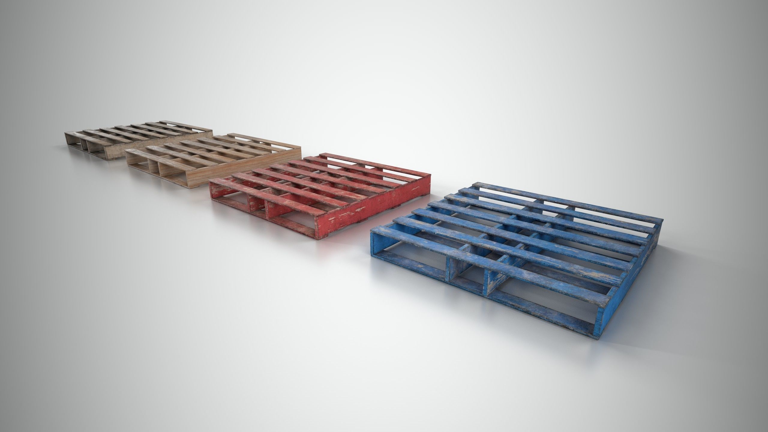 Wood Pallet Low-poly 3D model_3
