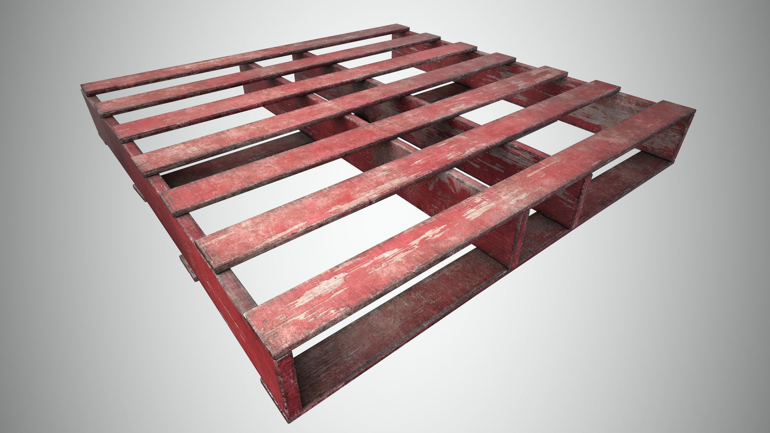 Wood Pallet Low-poly 3D model_6
