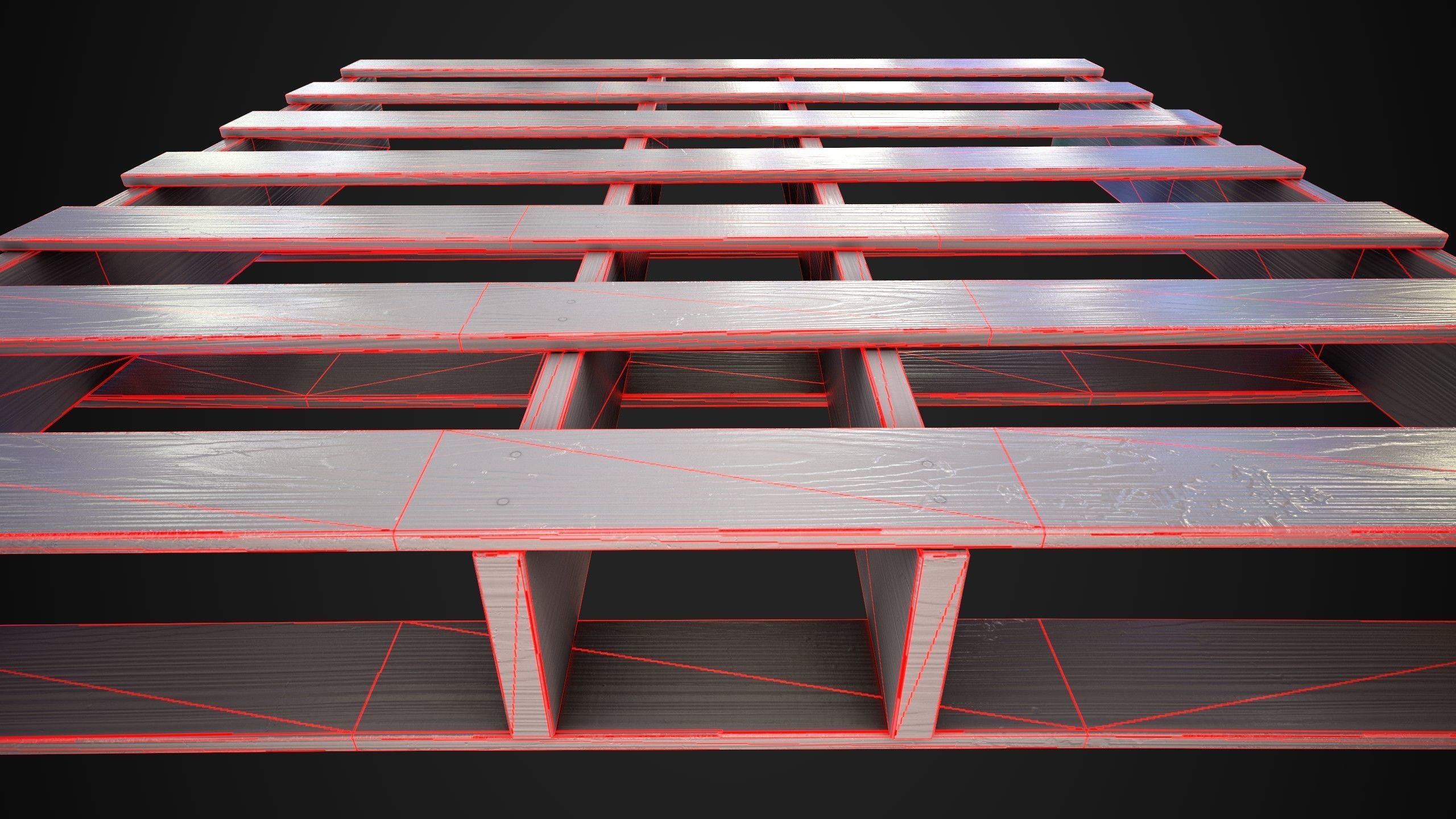 Wood Pallet Low-poly 3D model_18