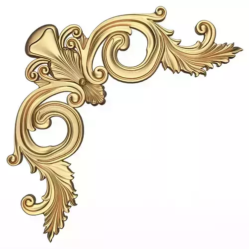 Corner Carved Plaster Molding Decoration 022 Low-poly 3D model