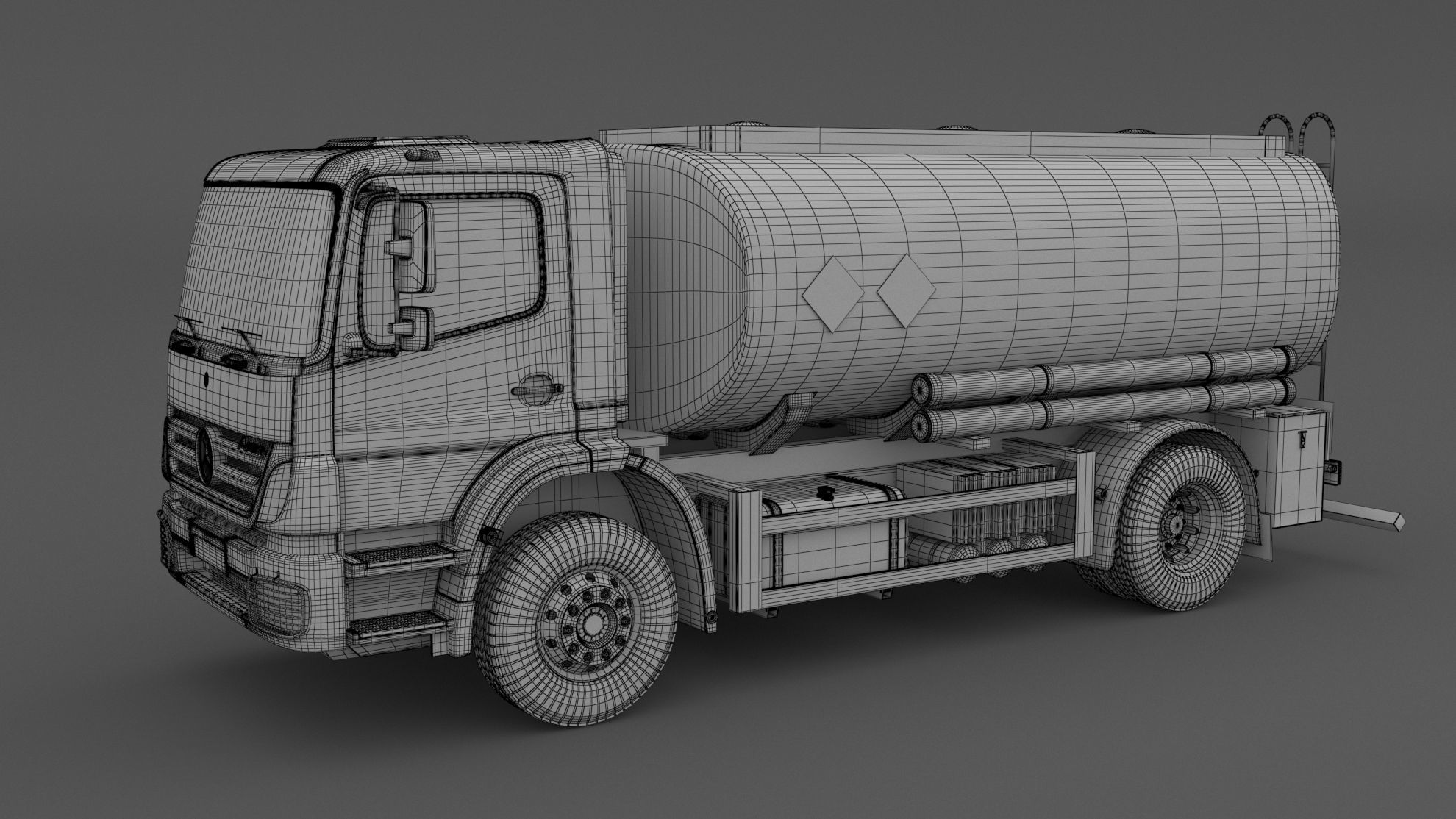 Mercedes-Benz Axor BP Truck Tanker 3D model_7