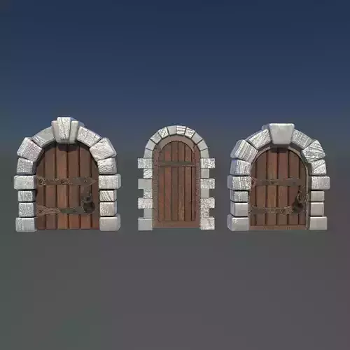 Dungeon Door Low-poly 3D model