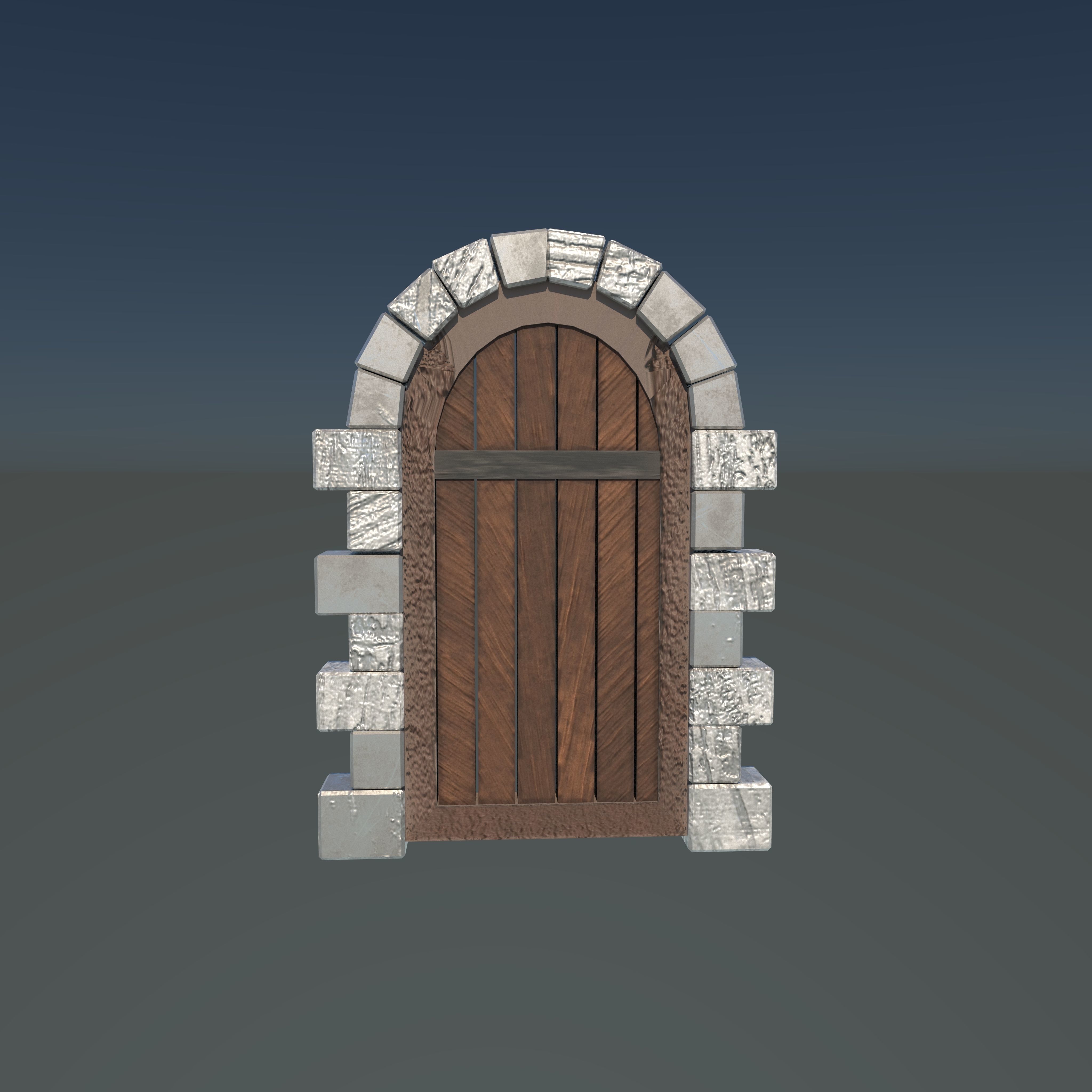 Dungeon Door Low-poly 3D model_2