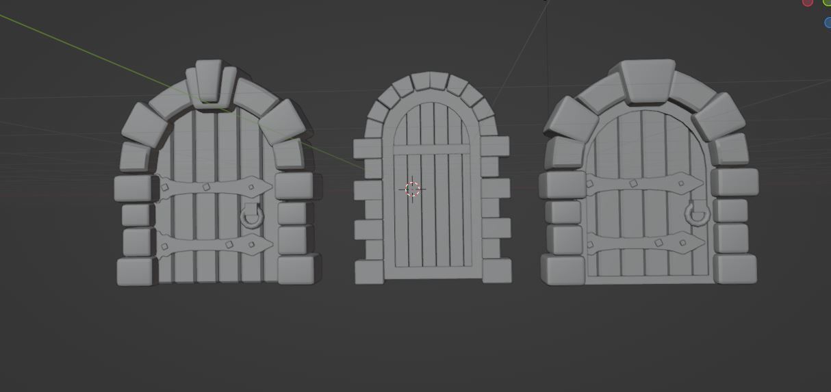 Dungeon Door Low-poly 3D model_8