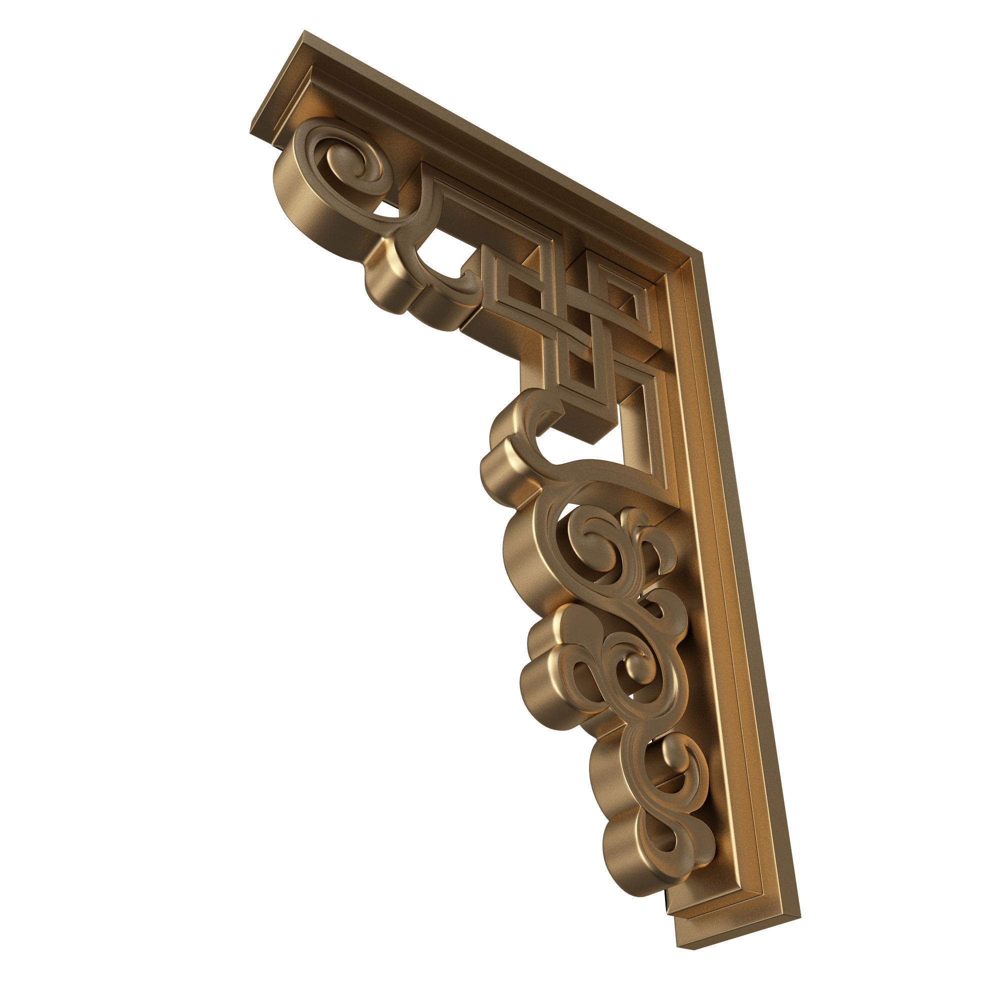 Bracket Carved Plaster Molding Decoration 01 Low-poly 3D model_2
