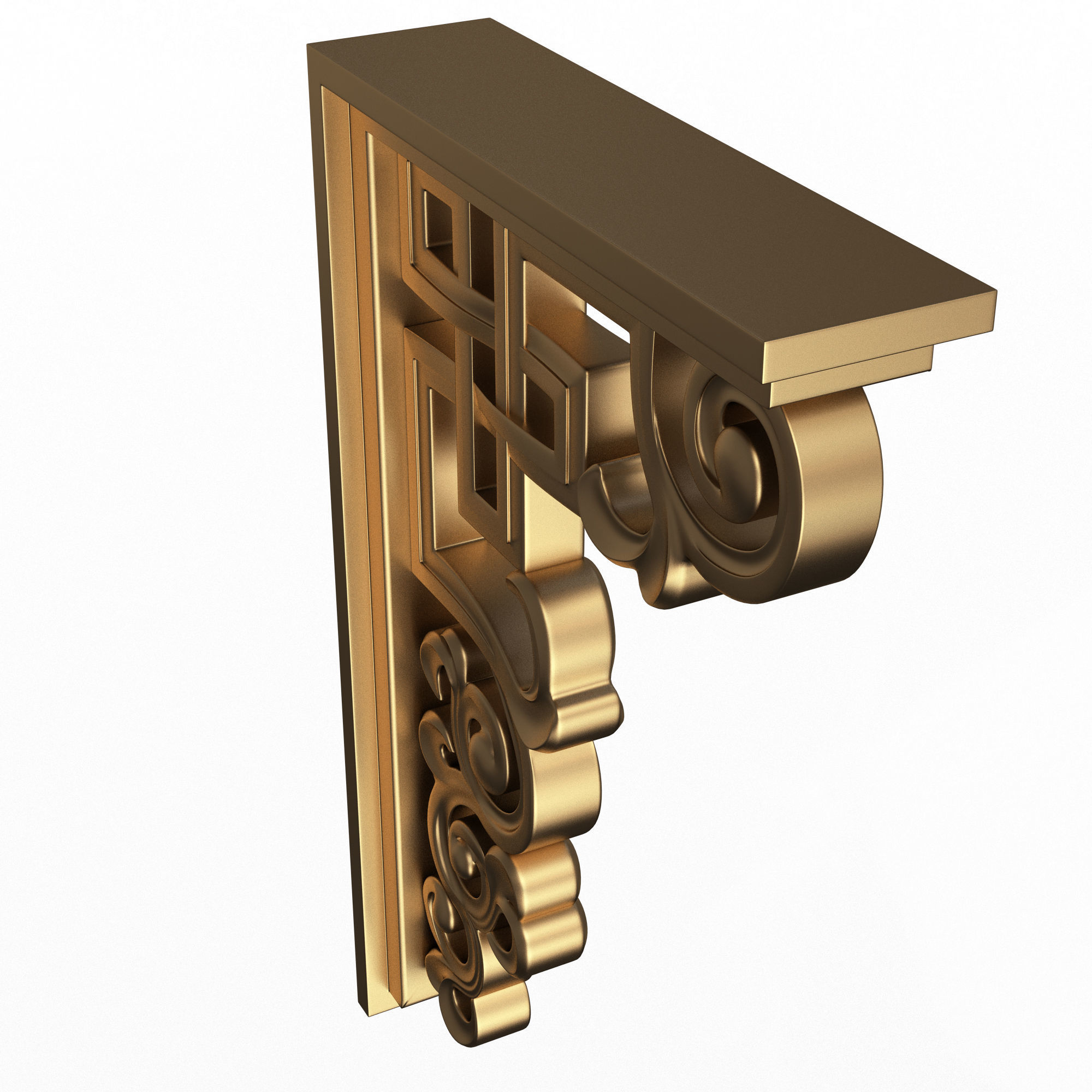 Bracket Carved Plaster Molding Decoration 01 Low-poly 3D model_6