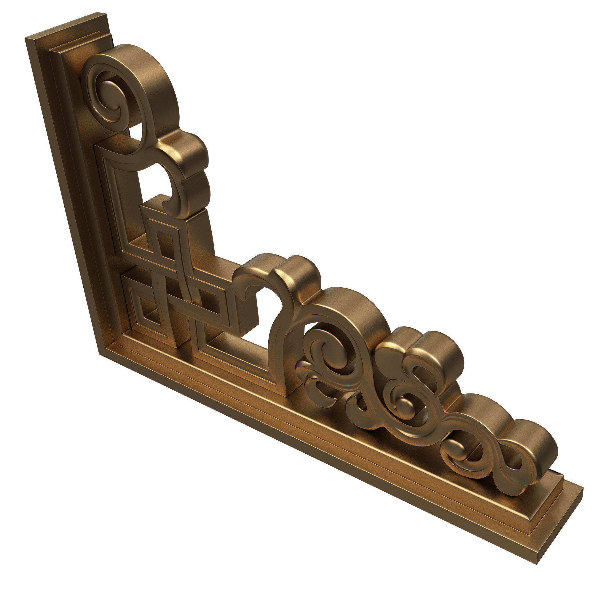 Bracket Carved Plaster Molding Decoration 01 Low-poly 3D model_4