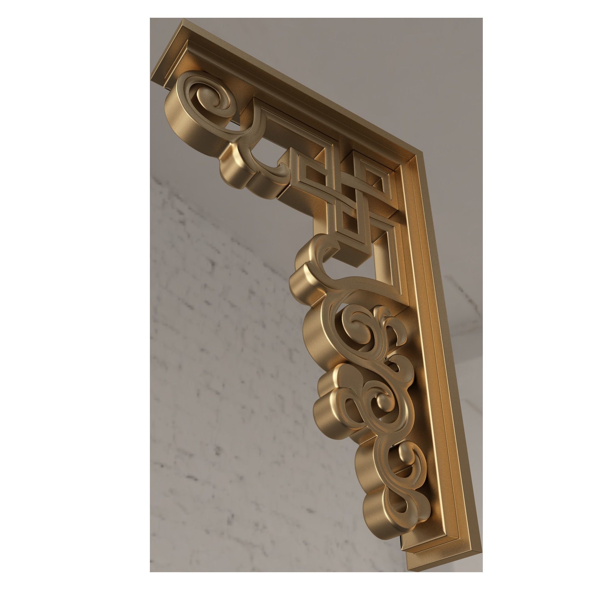 Bracket Carved Plaster Molding Decoration 01 Low-poly 3D model_3