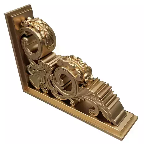 Bracket Carved Plaster Molding Decoration 02 Low-poly 3D model