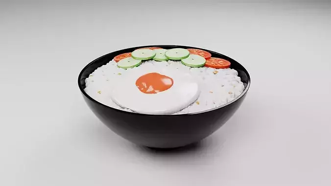 Egg Rice 3D model 5