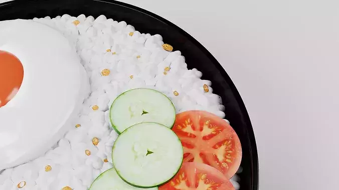 Egg Rice 3D model 4