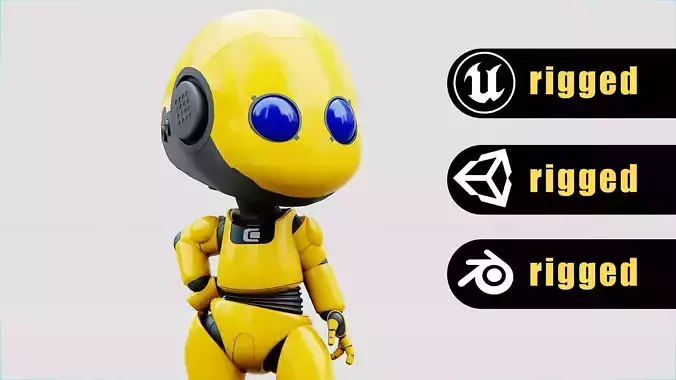 TOON BOT Rigged for Unreal Engine - Unity - MIXAMO 3D model