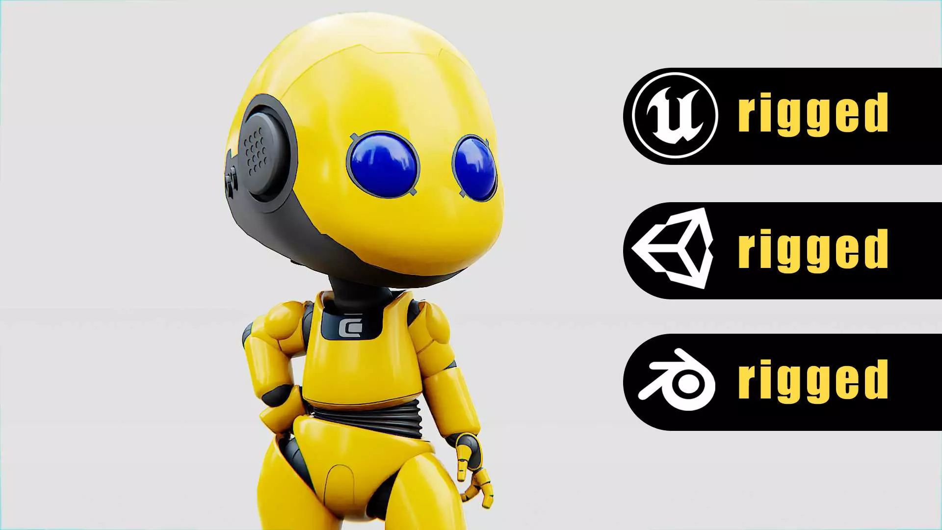 TOON BOT Rigged for Unreal Engine - Unity - MIXAMO 3D model_0