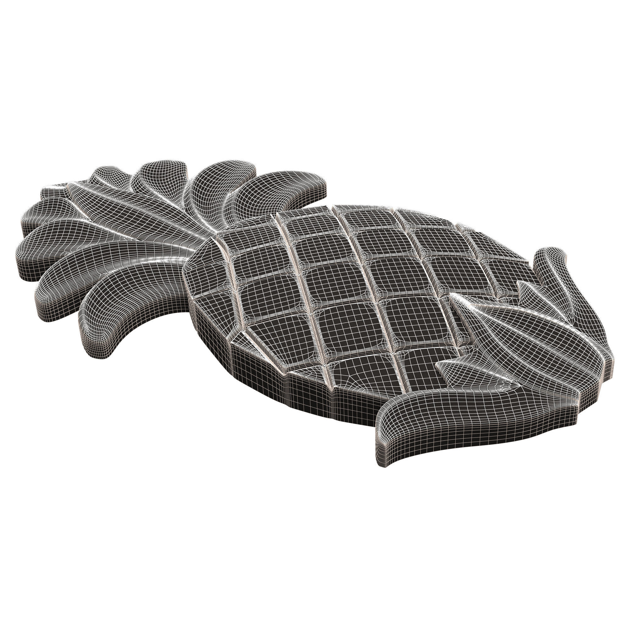 Pineapple Wood Carving Low-poly 3D model_11