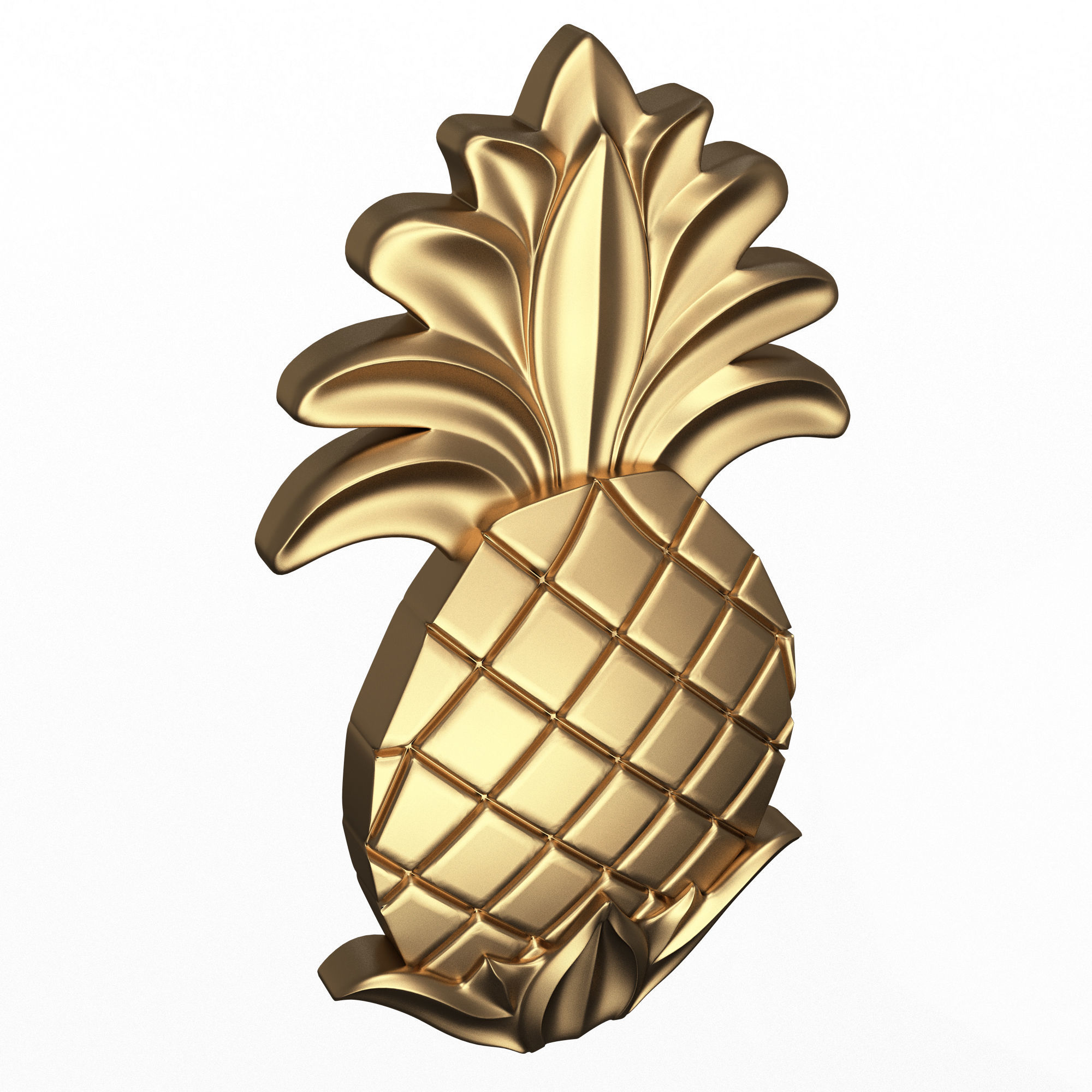 Pineapple Wood Carving Low-poly 3D model_1