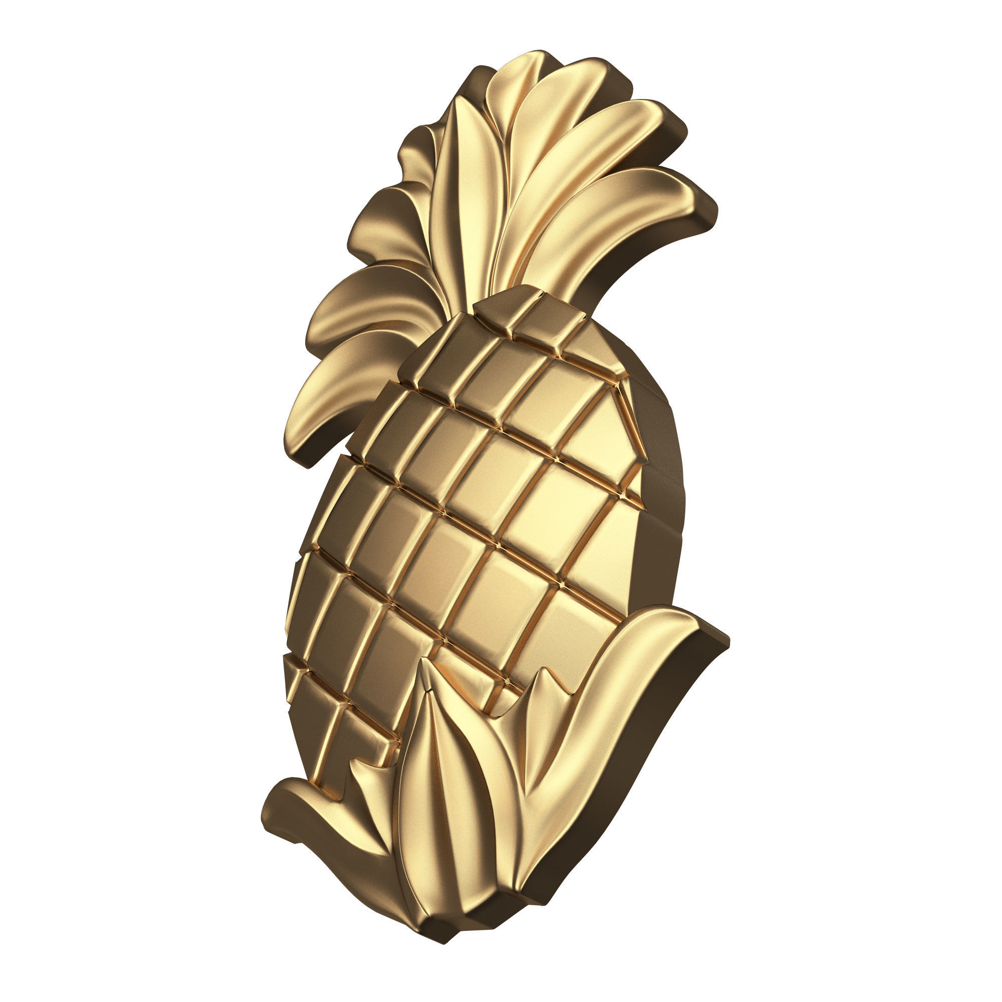 Pineapple Wood Carving Low-poly 3D model_4